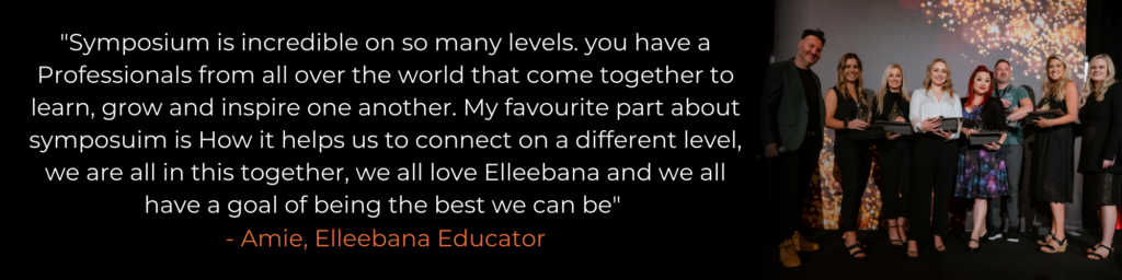 Symposium is incredible on so many levels. you have a Professionals from all over the world that come together to learn, grow and inspire one another. My favourite part about symposuim is How it helps us to connect on a different level, we are all in this together, we all love Elleebana and we all have a goal of being the best we can be